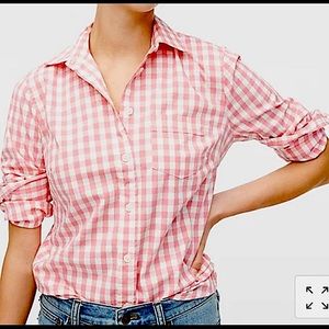 J Crew Women's Long Sleeve Button  Gingham Top XXS